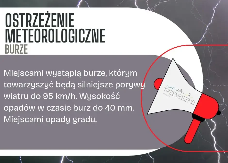 IMGW ostrzega przed burzami z gradem i silnym wiatrem