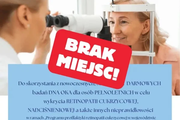 Brak wolnych miejsc na bezpłatne badanie dna oka w Gnieźnie