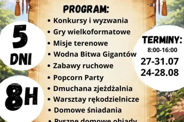 Kreatywny Tydzień Wakacyjny w Fałkowie – warsztaty dla dzieci 5–12 lat