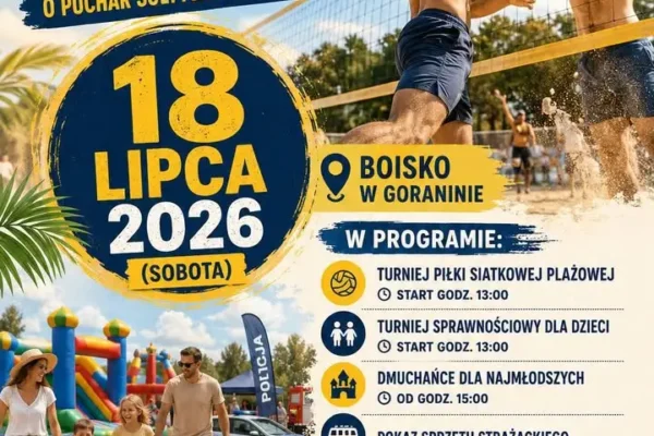 Piknik Rodzinny i Turniej Siatkówki Plażowej w Goraninie już 18 lipca