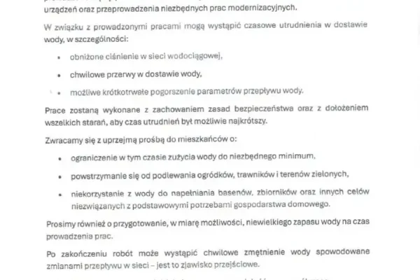 Utrudnienia w dostawie wody w gminie Gniezno 26 czerwca
