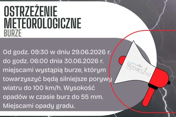 Ostrzeżenie meteorologiczne: silne burze z gradem i porywistym wiatrem