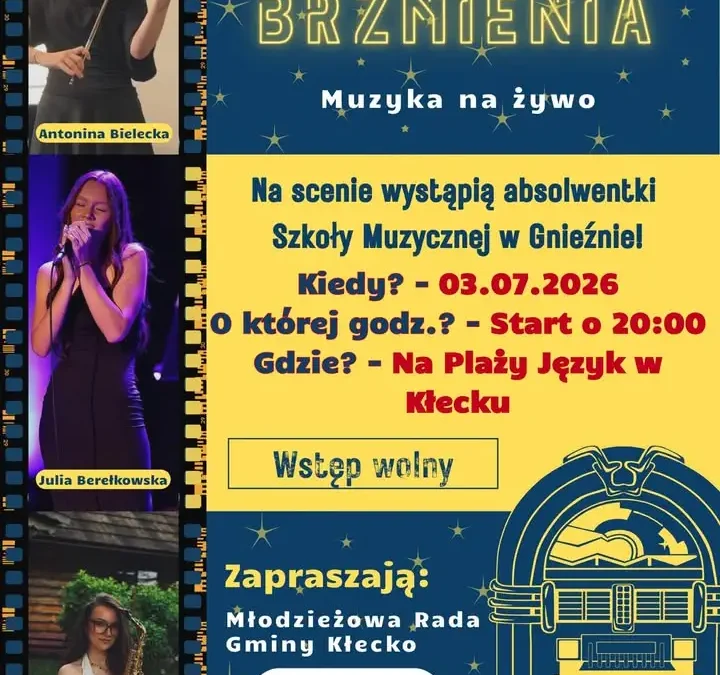Nocne Brzmienia – pierwszy koncert plenerowy na Plaży Język w Kłecku