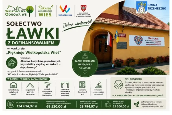 Sołectwo Ławki z dofinansowaniem na remont zabytkowej stodoły przy świetlicy