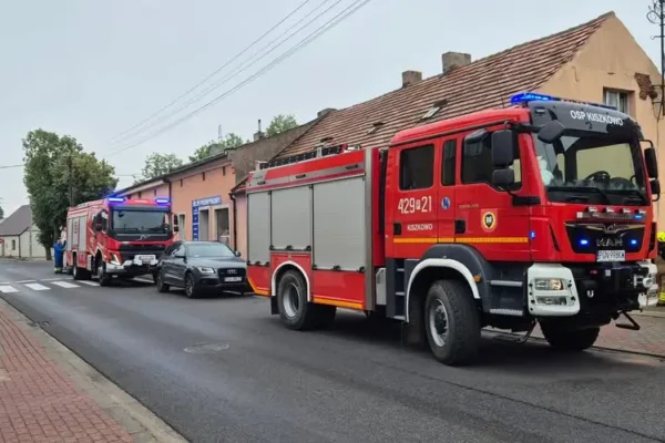 Pożar skrzynki elektrycznej w Kiszkowie – interwencja OSP i pogotowia energetycznego