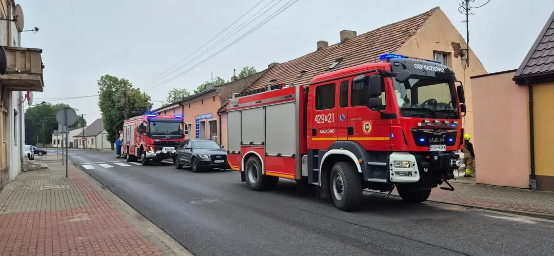 Pożar skrzynki elektrycznej w Kiszkowie – interwencja OSP i pogotowia energetycznego