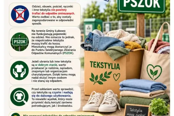 Segregacja tekstyliów w Gminie Łubowo – gdzie oddać odzież i pościel?