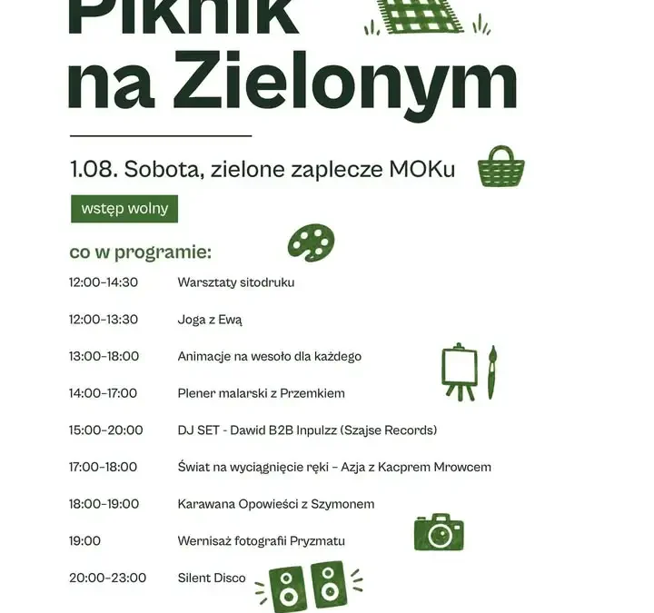 Zielone Zaplecze MOK w Gnieźnie: warsztaty, sztuka i Silent Disco 1 sierpnia