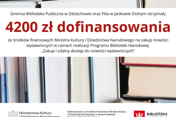 Nowości wydawnicze w bibliotekach Gminy Gniezno dzięki dotacji