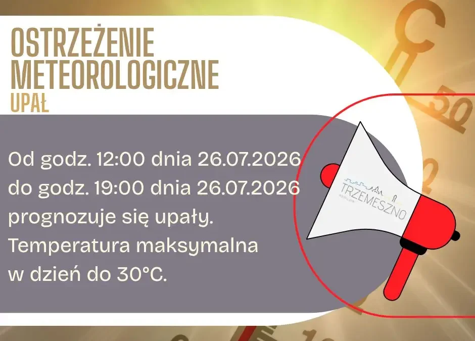 Ostrzeżenie meteorologiczne: upał w niedzielę 26 lipca