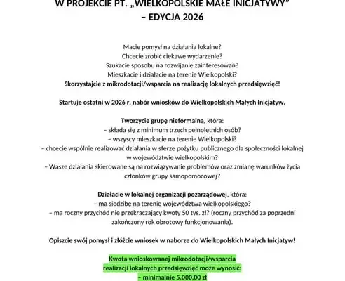 Spotkanie informacyjne o grantach „Wielkopolskie Małe Inicjatywy” w Kłecku