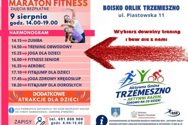 Maraton Fitness i Otwarty Dzień Sportu na Orliku w Trzemesznie – 9 sierpnia