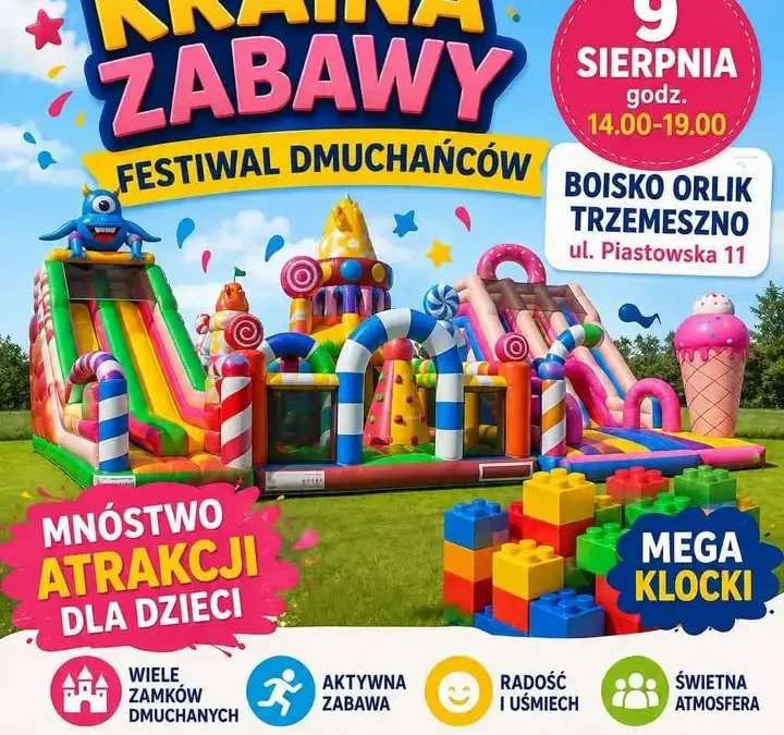 Magiczna Kraina Zabawy w Trzemesznie – festiwal dmuchańców już w niedzielę