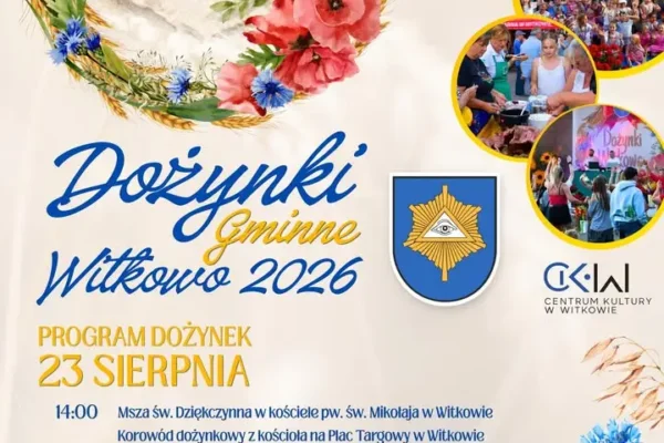 Dożynki Gminne Witkowo 2026 – święto plonów na Placu Targowym
