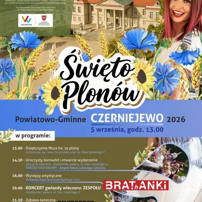 Powiatowo-Gminne Święto Plonów 2026 w Czerniejewie – zapowiedź wydarzenia