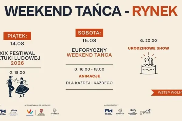 Taneczny weekend na gnieźnieńskim Rynku: folklor, zumba i jubileuszowy spektakl