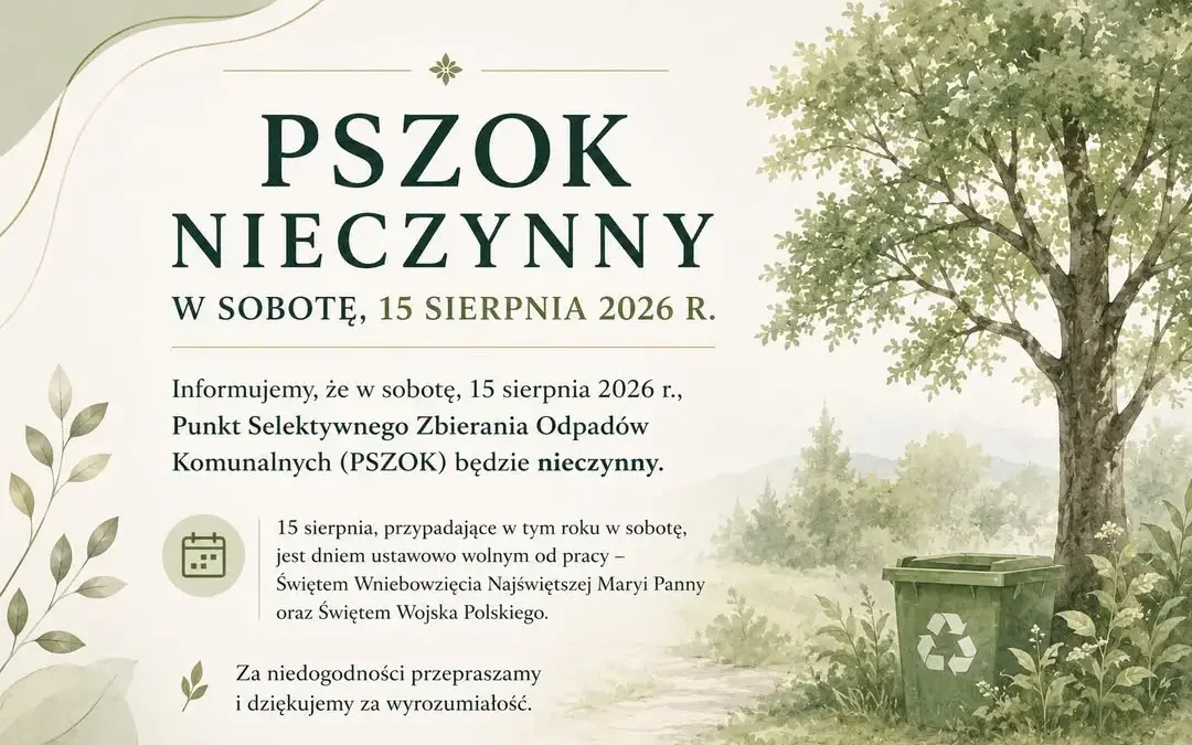 PSZOK w Trzemesznie nieczynny 15 sierpnia – ważna informacja dla mieszkańców