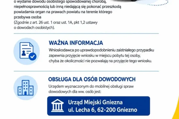 Mobilny punkt dowodowy dla mieszkańców Gminy Trzemeszno – pomoc w składaniu wniosków