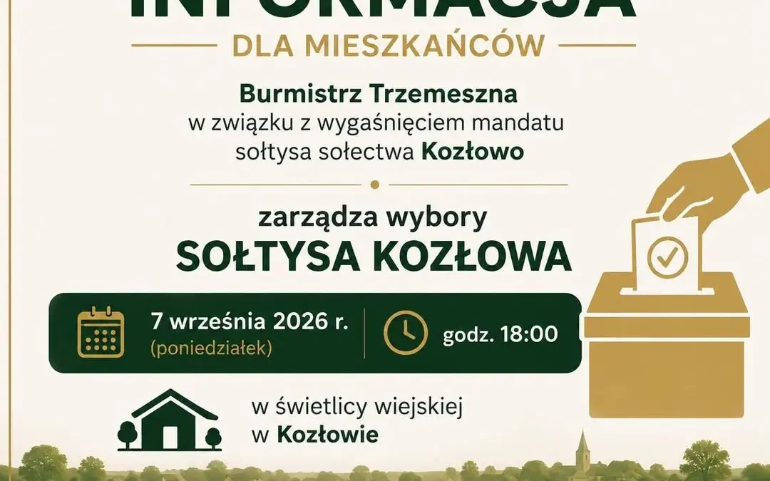 Wybory sołtysa w Kozłowie – głosowanie 7 września w świetlicy wiejskiej