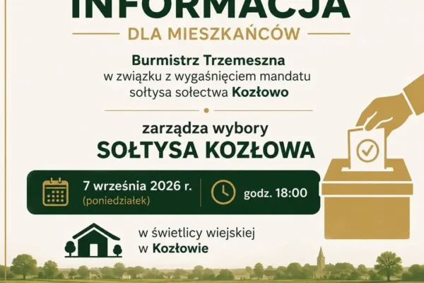 Wybory sołtysa w Kozłowie – głosowanie 7 września w świetlicy wiejskiej