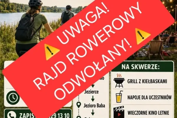Rajd Rowerowy na Pożegnanie Wakacji odwołany z powodu złej pogody