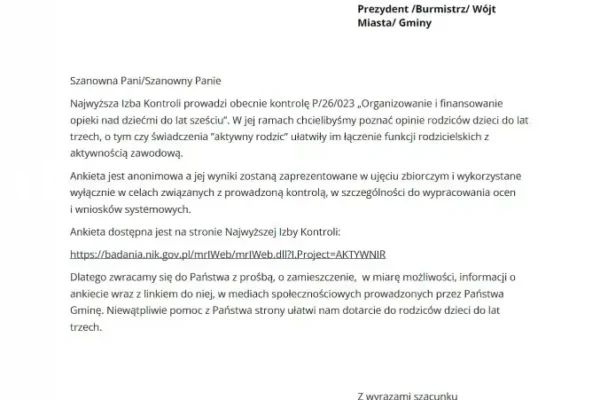 NIK kontroluje opiekę nad dziećmi do lat 6 w gminie Czerniejewo
