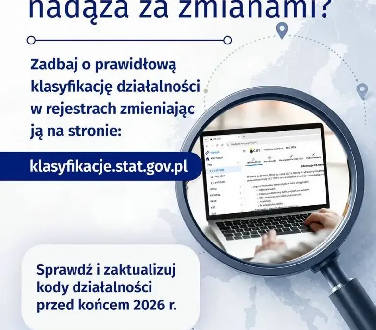 PKD 2025: Przedsiębiorcy mają czas na zmianę kodów do końca 2026 roku