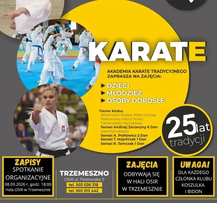 Akademia Karate Samuraj w Trzemesznie rozpoczyna nabór na nowy sezon