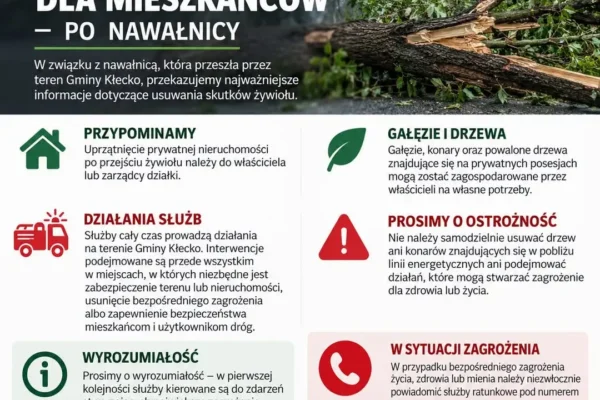 Kłecko: Jak mieszkańcy mogą usuwać skutki nawałnicy na prywatnych posesjach?