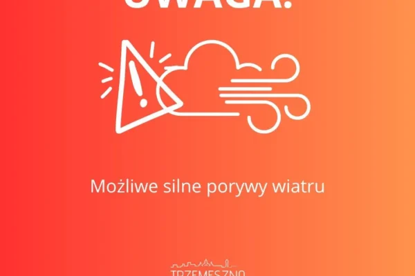 Ostrzeżenie meteorologiczne: silny wiatr w gminie Trzemeszno