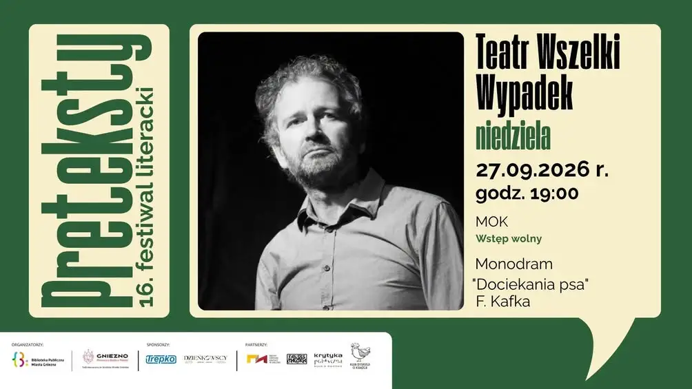 Monodram inspirowany Kafką w Gnieźnie. Teatr Wszelki Wypadek wystąpi w MOK