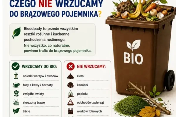 Bioodpady pod lupą – czego nie wolno wrzucać do brązowego pojemnika w Gminie Łubowo