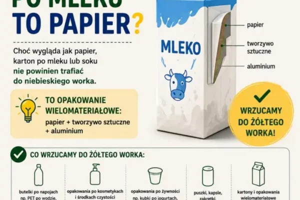 Karton po mleku nie jest papierem? Sprawdź, gdzie go wyrzucić