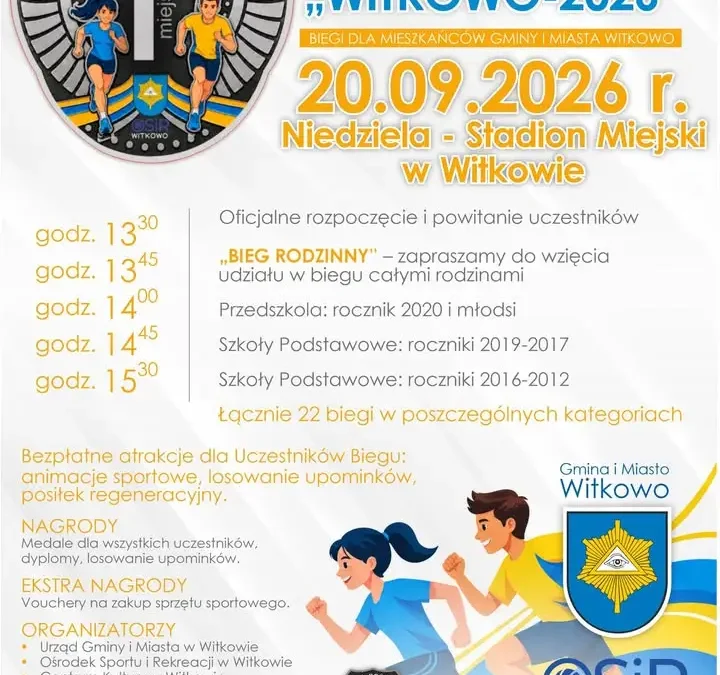 XXVI Biegi Uliczne w Witkowie – sportowe święto dla całych rodzin