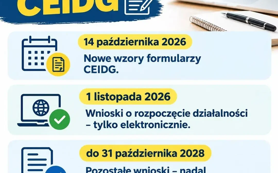 Nowe formularze CEIDG od października 2026 – co muszą wiedzieć przedsiębiorcy