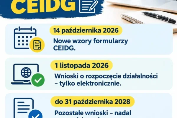 Nowe formularze CEIDG od października 2026 – co muszą wiedzieć przedsiębiorcy