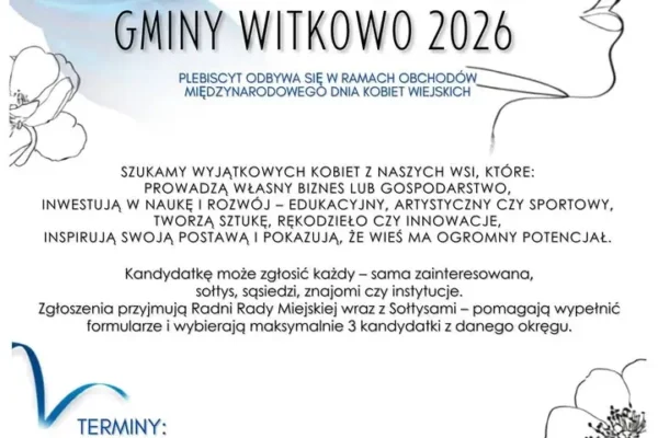 Ambasadorka Wsi Gminy Witkowo – plebiscyt poszerzony o aktywistki i liderki lokalne