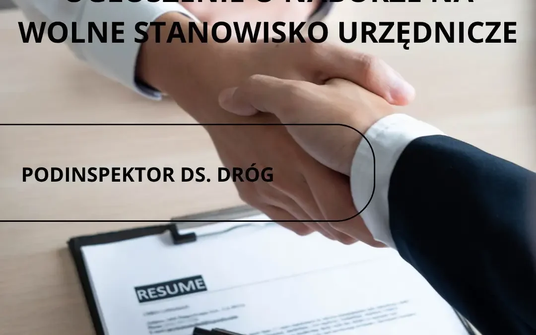 Trzemeszno szuka podinspektora ds. dróg – rusza nabór w urzędzie miejskim