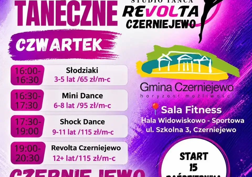 Nowy oddział Studia Tańca REVOLTA powstaje w Gminie Czerniejewo – trwa nabór dla dzieci