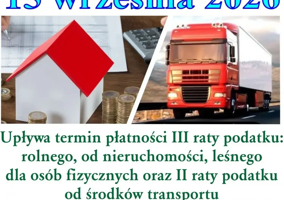 Czerniejewo: 15 września mija termin płatności rat podatków