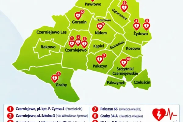 Gmina Czerniejewo z kolejnymi defibrylatorami AED. Teraz jest ich już 12