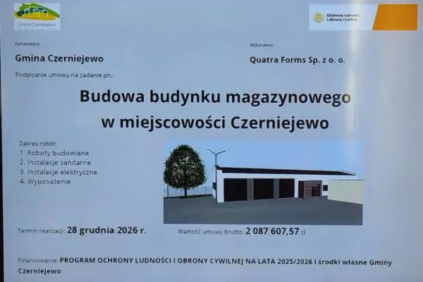 Czerniejewo inwestuje w bezpieczeństwo – powstanie magazyn zarządzania kryzysowego