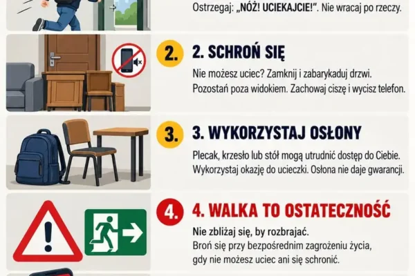 Jak przetrwać atak nożownika? Gmina Czerniejewo przypomina zasady bezpieczeństwa
