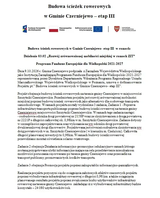 Gmina Czerniejewo pozyskała unijne wsparcie na trzeci etap ścieżek rowerowych