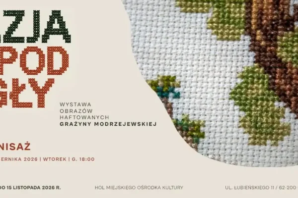 „Azja spod igły” – haftowane obrazy Grażyny Modrzejewskiej w MOK Gniezno