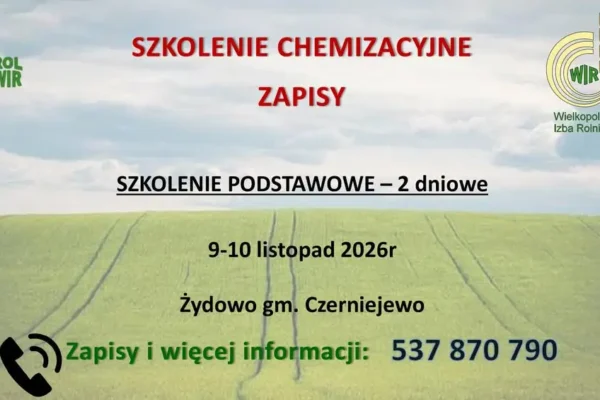 Dwudniowe szkolenie chemizacyjne w Żydowie – zapisy trwają