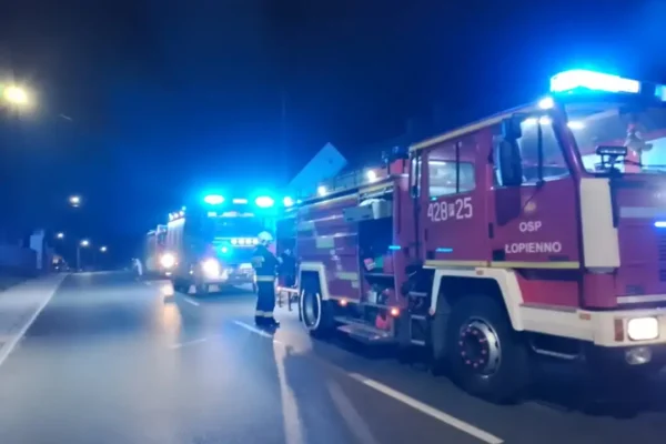 Pożar kotłowni w Łopiennie – akcja strażaków z Mieleszyna, Łopienna i Gniezna