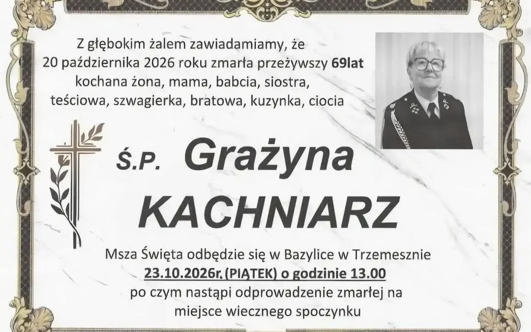 Trzemeszno: OSP proszone o kontakt w sprawie udziału w uroczystościach pogrzebowych