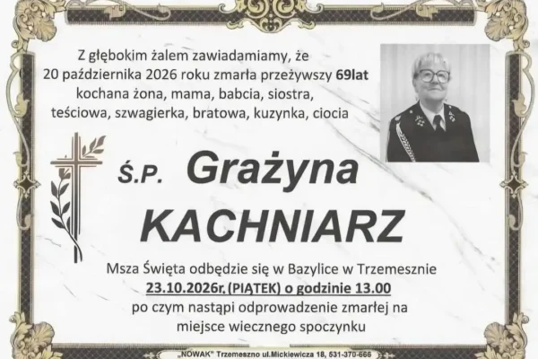 Trzemeszno: OSP proszone o kontakt w sprawie udziału w uroczystościach pogrzebowych