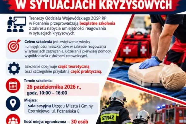 Bezpłatne szkolenie z reagowania w kryzysie – Czerniejewo zaprasza mieszkańców